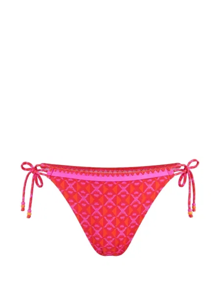 Bikini Banana Moon cu imagine cu imprimeu geometric cu legături roșu
