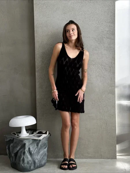 Сукня міні ART KNIT бавовна/акрил чорний