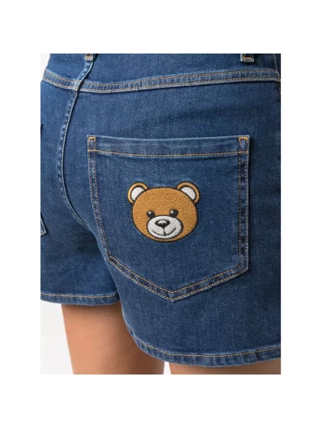 Szorty jeansowe Moschino typu teddy niebieskie