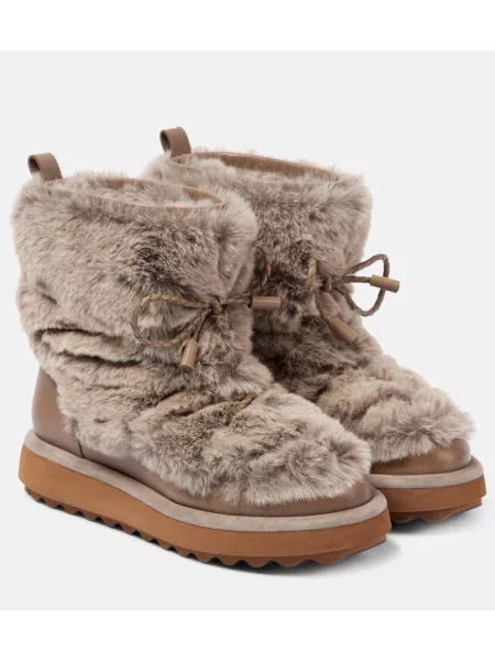 Кожени боти Clergerie сиво