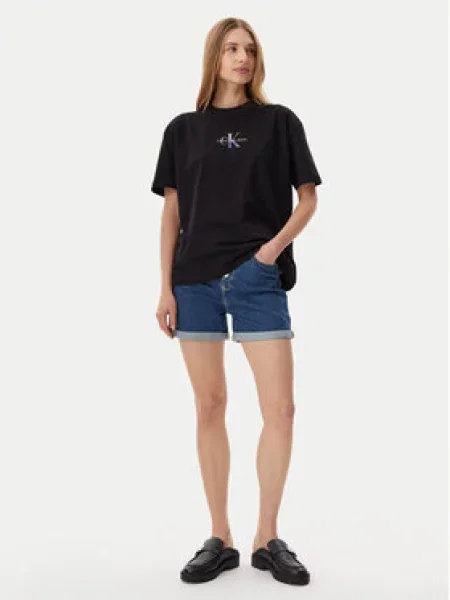 Calvin Klein Jeans Džínové šortky Tmavomodrá Mom Fit modré