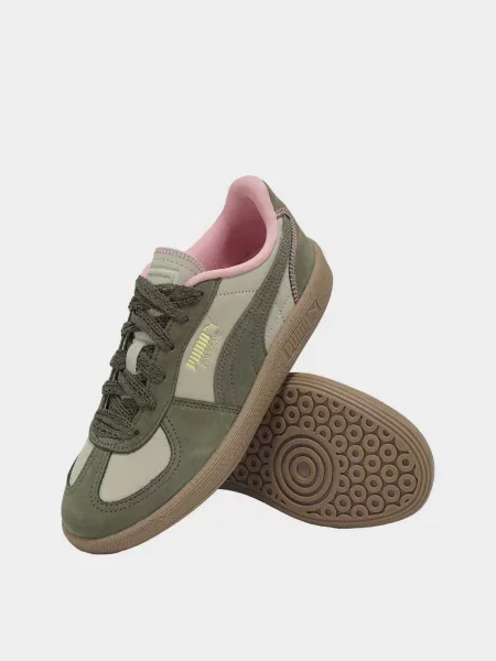 Кожаные кеды Puma зеленые