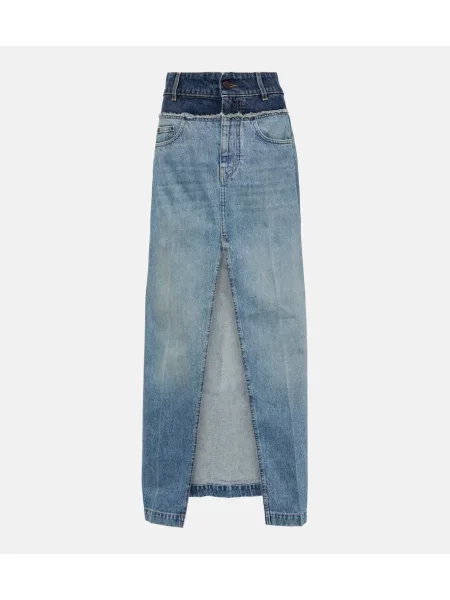 Maksi spódnica jeansowa Stella Mccartney niebieska