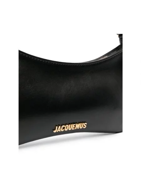 Torebka skórzana Jacquemus z perełkami czarna