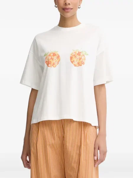 Tricou Never Fully Dressed cu imagine alb