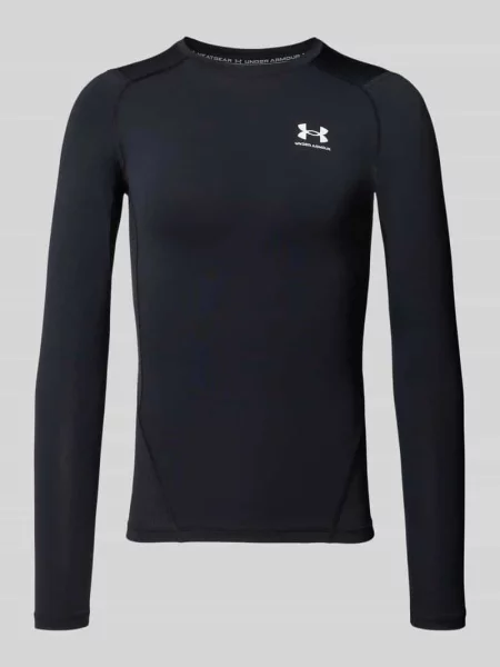 Bluzka z długim rękawem okrągłym dekoltem i logo Under Armour biała