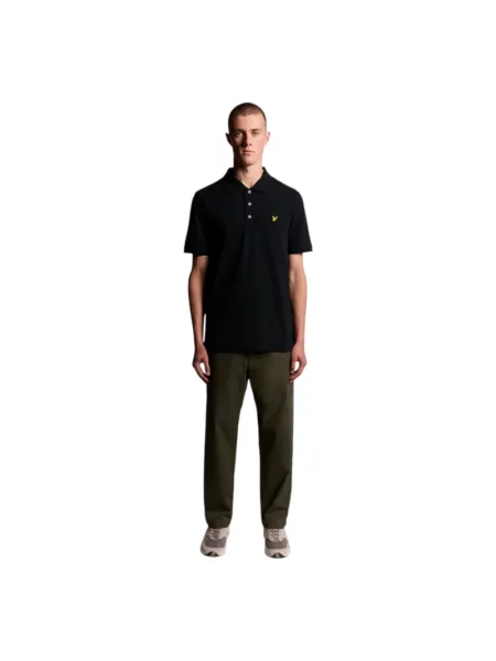 Koszulka polo Lyle & Scott z krótkim rękawem biznesowa czarna