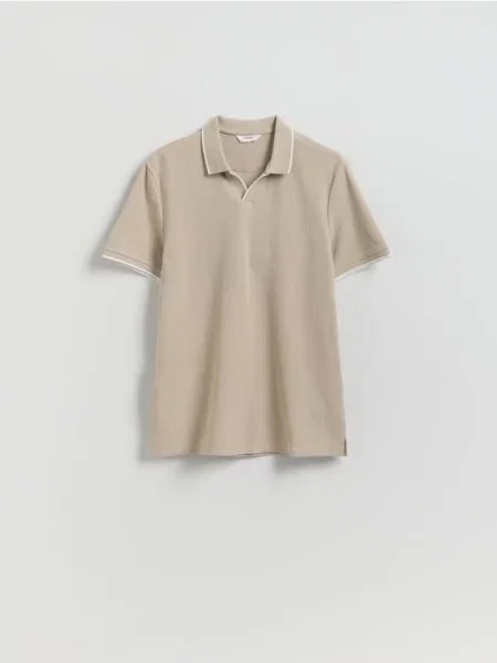 Reserved Tricou polo regular fit bej