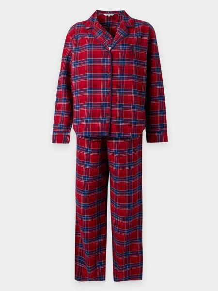 TOMMY HILFIGER Pyžamo Essential námořnická modř / cyclam / červená bílá