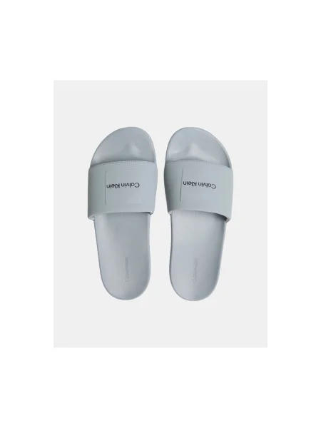Calvin Klein pánske žabky Pool Slide Ck Square granite road sivá