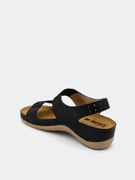 Кожаные босоножки Leon черные