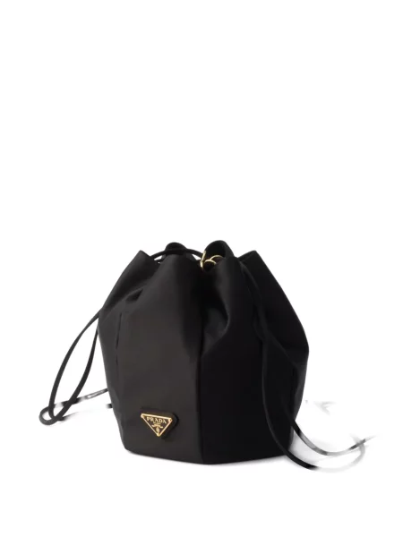 Satenska torbica bucket Prada crna