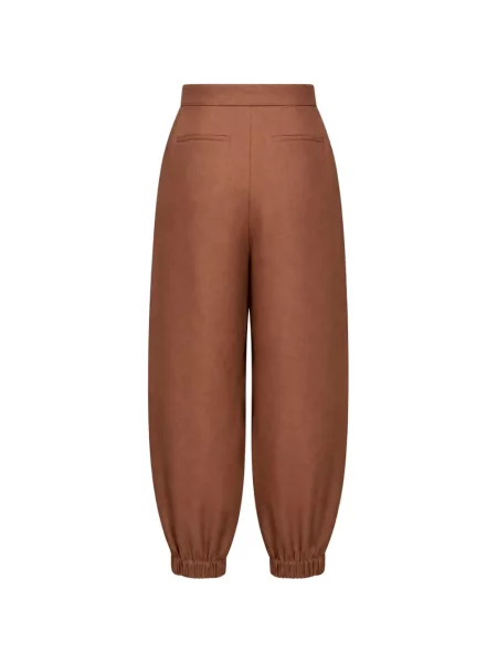 Pantaloni Fendi cu broderie maro