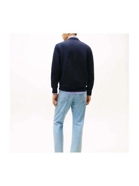 Geacă Tommy Hilfiger din material terry albastru