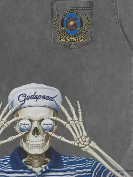 Голф тениска Godspeed с принт сиво