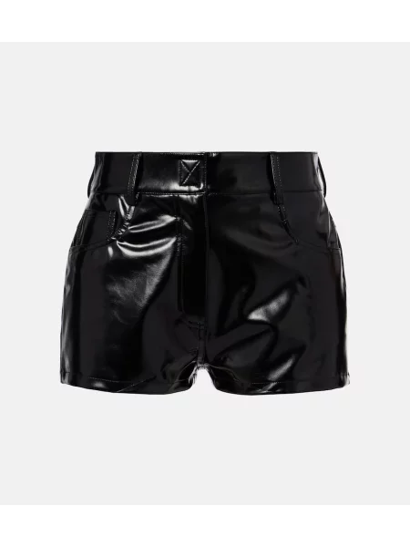 Lakierowane szorty Norma Kamali skórzane czarne