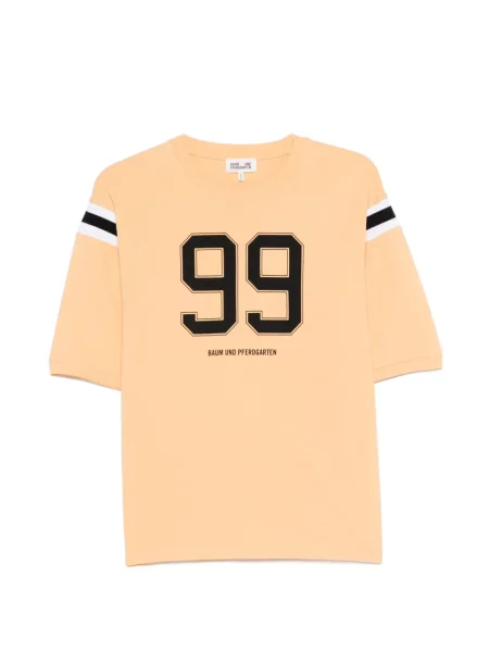 Koszulka z nadrukiem Baum Und Pferdgarten w paski z nadrukiem pomarańczowa