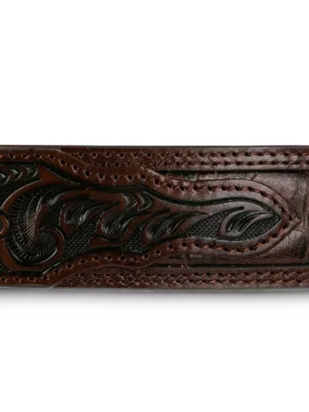 Cu centură curea Stetson cu model floral maro