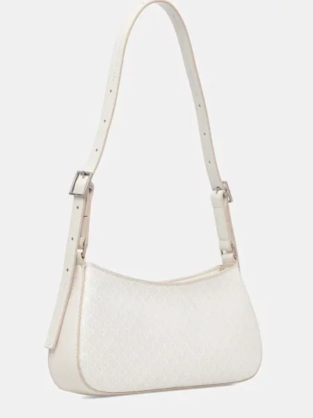 Calvin Klein Táska Emblem Aop Small Shoulder Bag Ekru bézs