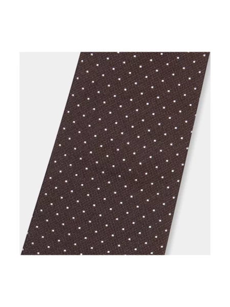 Krawat Brooks Brothers w grochy brązowy