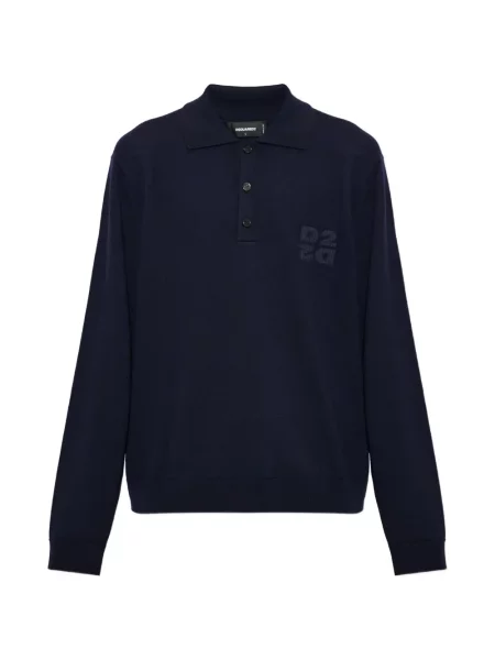 Pulover Dsquared2 de lână cu autograf albastru