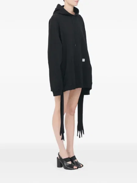 Rochie mini Mm6 Maison Margiela cu glugă de costum negru