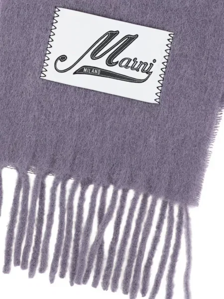 Fular Marni cu franjuri albastru