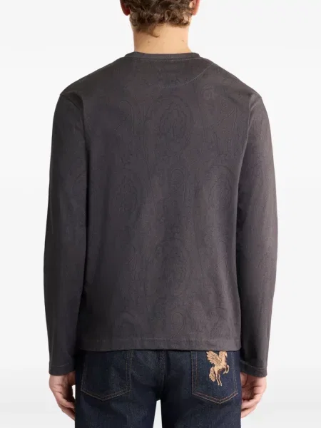 Pulover Etro din jerseu gri