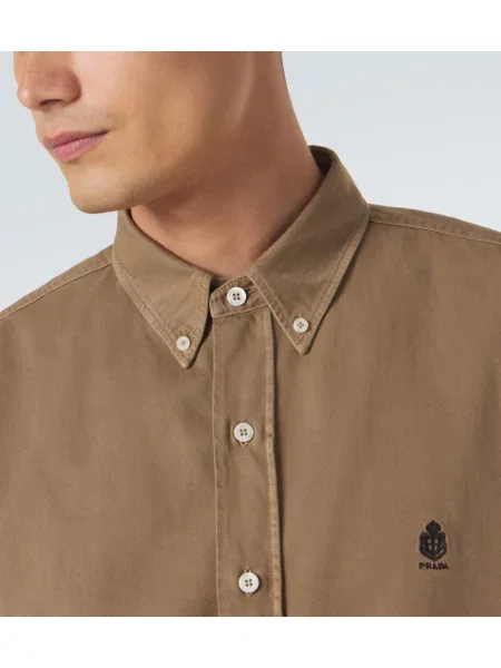 Cămașă Prada cu broderie maro