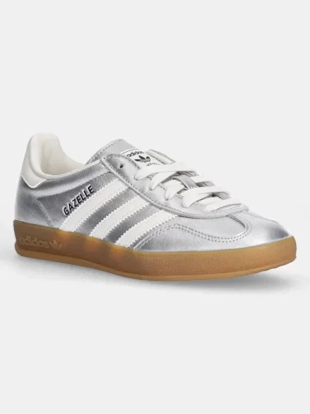 Usnjene superge adidas Originals Gazelle Indoor srebrna