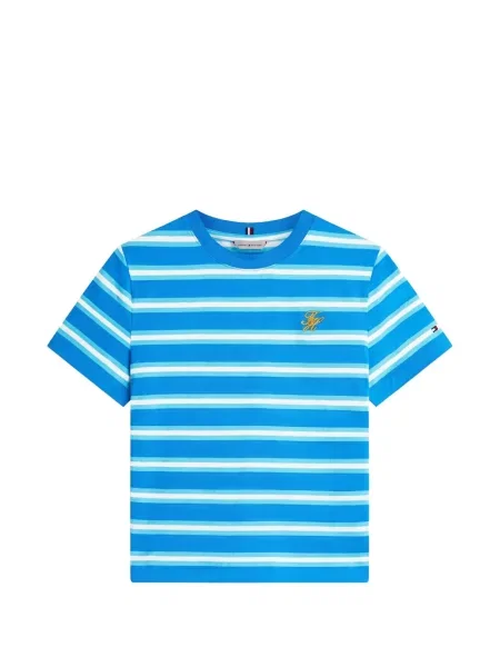 Тениска Tommy Hilfiger с автограф синьо