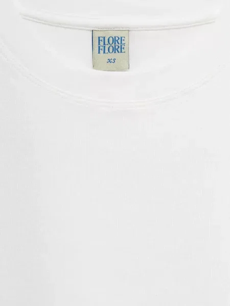 Tricou Flore Flore cu decolteu rotund alb