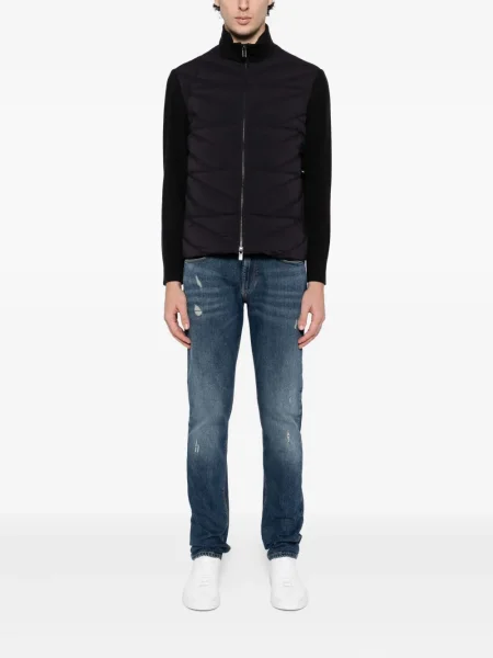 Džinsai Emporio Armani su nubrozdinimais mėlyna