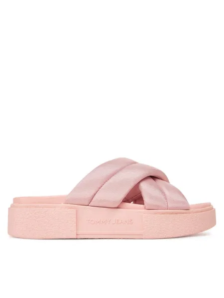 Чехли Tommy Jeans FLATFORM SANDAL с платформа розово
