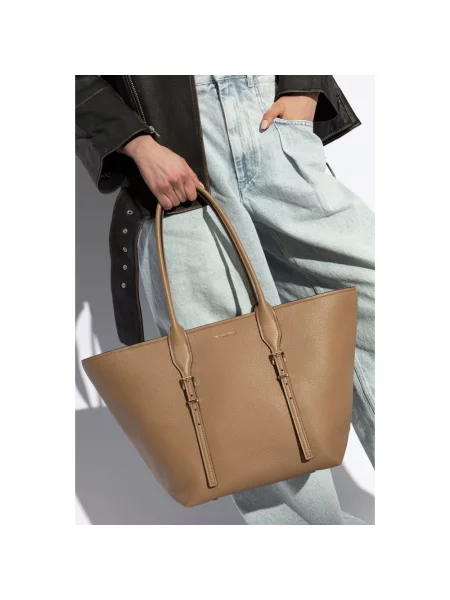 Shopperka Michael Kors skórzana beżowa