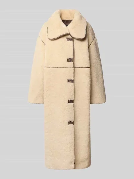 Płaszcz z obszyciem ze sztucznego futra Withblack