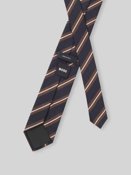 Krawat z mieszanka jedwabiu model H-Tie 75 Boss biały