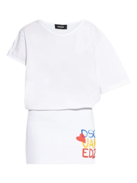 Rochie tip cămașă Dsquared2 de costum alb