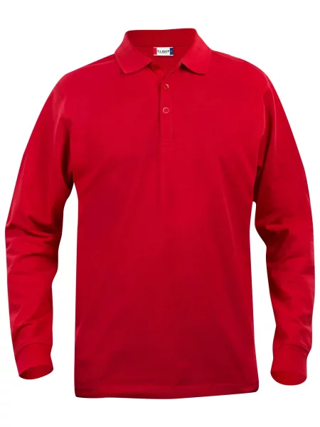 Clique Classic Lincoln L/S polo z długim rękawem – red czerwona
