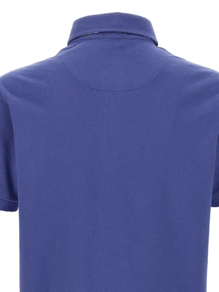 Polo Etro cu imagine cu model paisley albastru