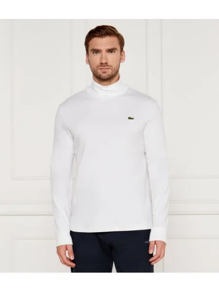 Tricou cu mânecă lungă Lacoste alb