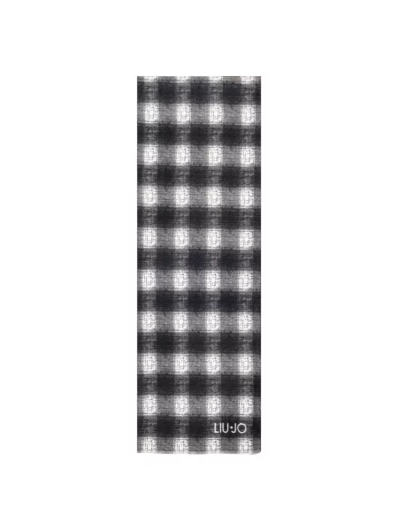 Šal Liu Jo s karirastim vzorcem črna