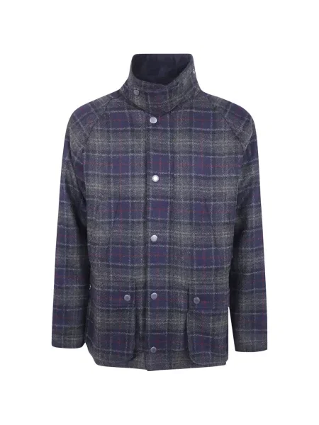 Μάλλινος καρό μπουφάν Barbour μπλε