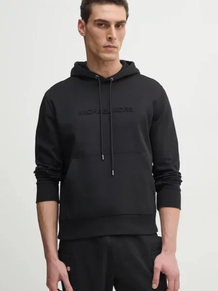 Mikina Michael Kors s kapucí s aplikací černá