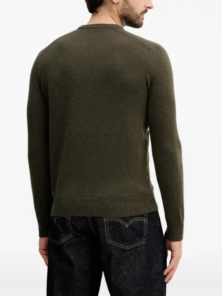 Pulover Benetton tricotate cu decolteu rotund verde