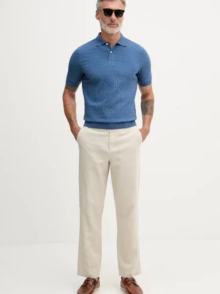 United Colors of Benetton polo majica z elastanom modra