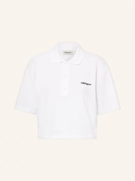 Carhartt Wip Koszulka Polo Z Pikowanym Wzorem weiss białe