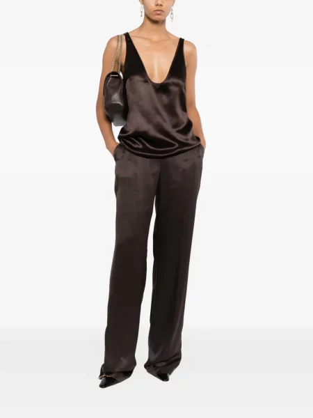 Top Tom Ford din satin maro