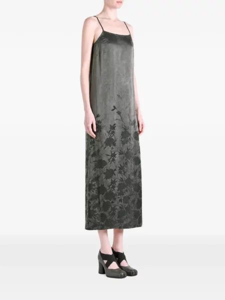 Rochie midi Uma Wang cu model floral cu imagine verde