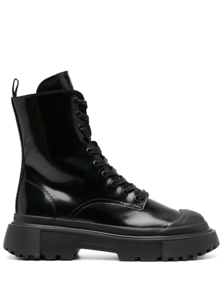 Botine Hogan cu șireturi din dantelă negru